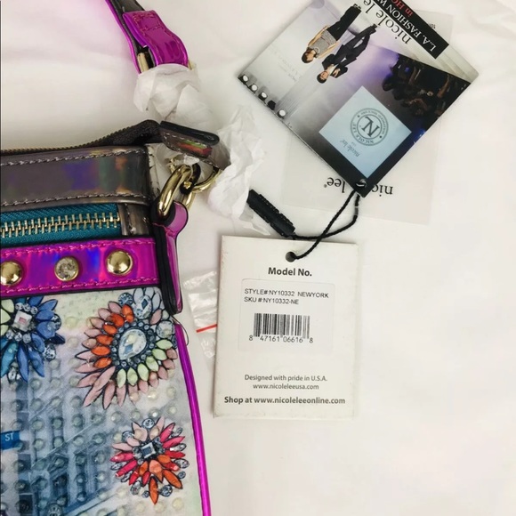 Nicole Lee Cross-body Print New York Handbag - Picture 6 of 12